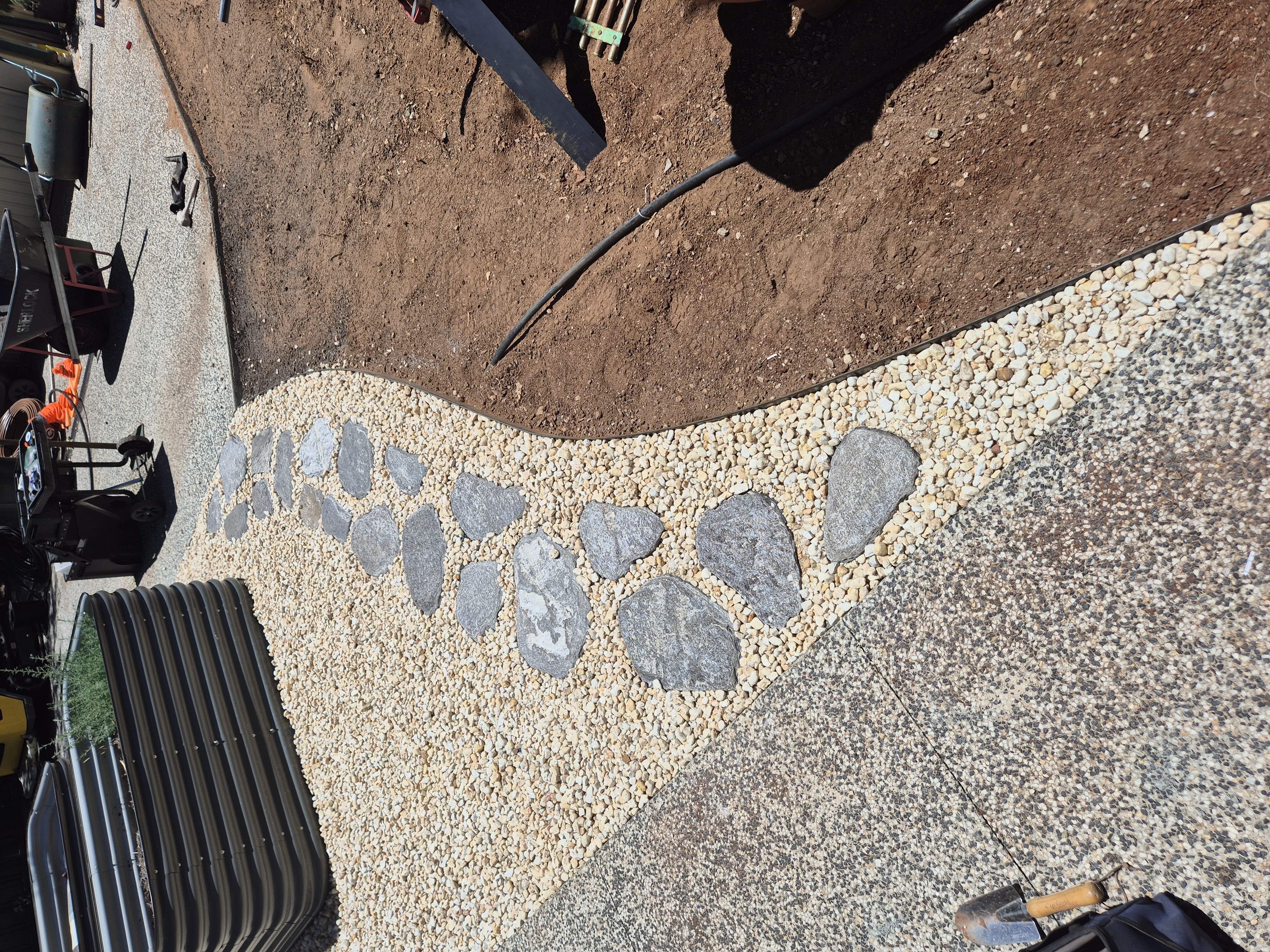 The build — Nomadic Home & Garden landscaping process, Adelaide