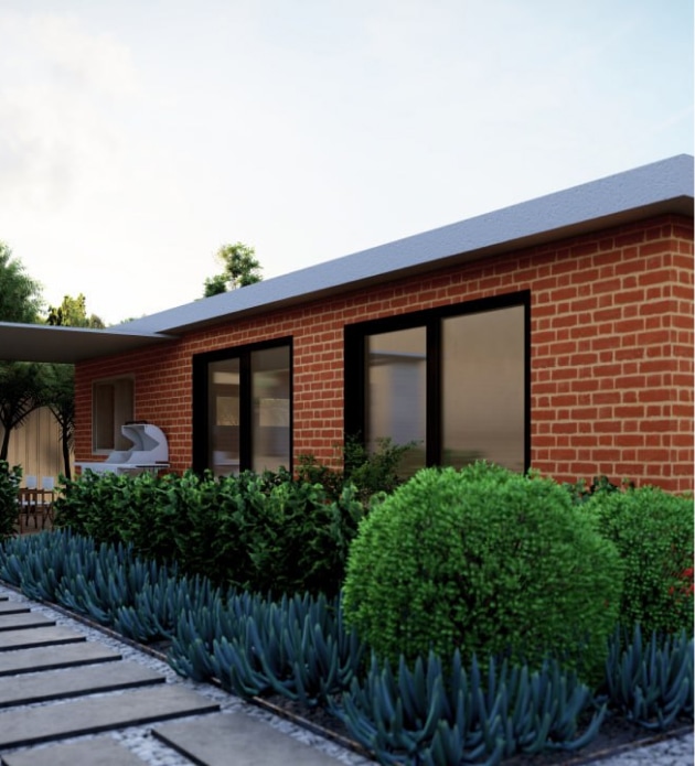 Sustainable landscape design with drought-tolerant plants and eco-friendly features