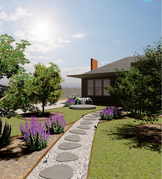 Landscape design featuring drought-tolerant plants and water-wise garden solutions